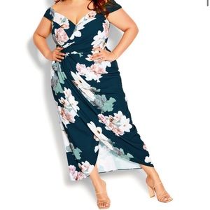City Chic Emerald Floral Maxi Dress
